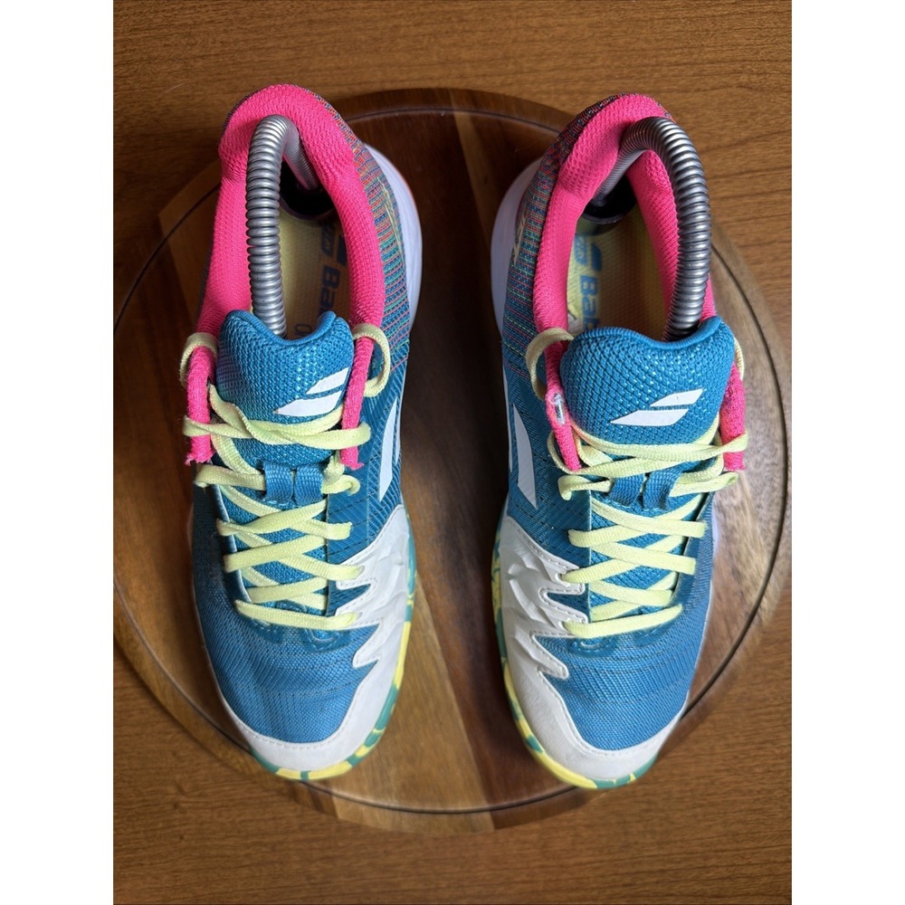 Babolat Jet Mach 2 Women Tennis Pickleball Shoes Blue Pink Michelin US 8 - Picture 8 of 16